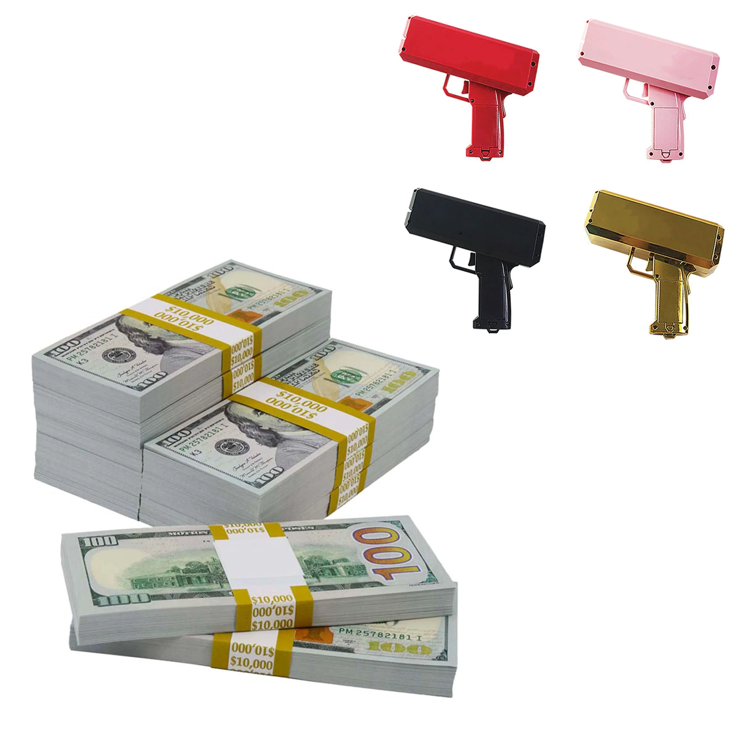 Money Prop - New Series $100 Crisp $100,000 Stacks with Money Gun