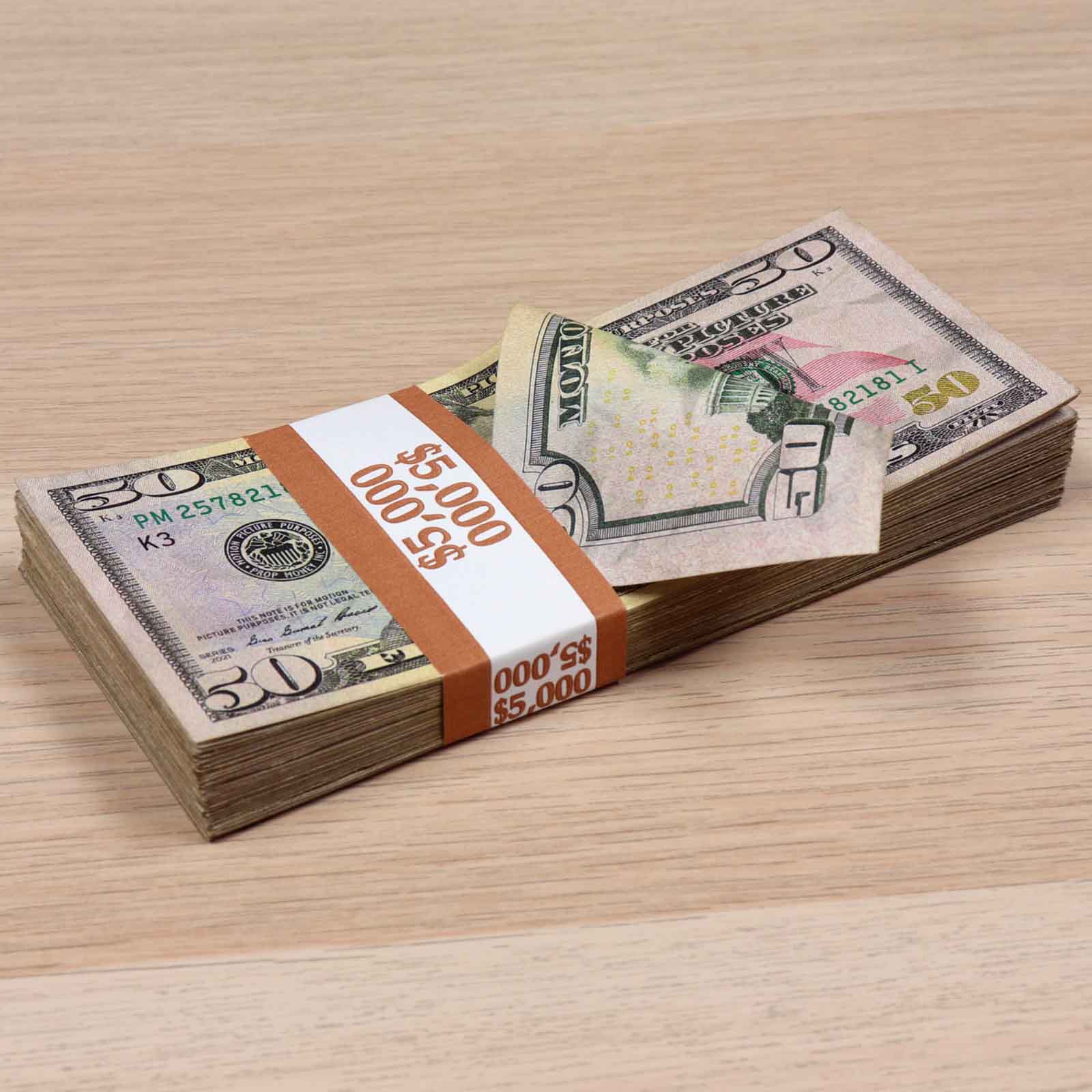Money Prop - New Series $50, $100 ✔️RealAged™ Full Print $15,000 Stack & Band Pack - Image 2