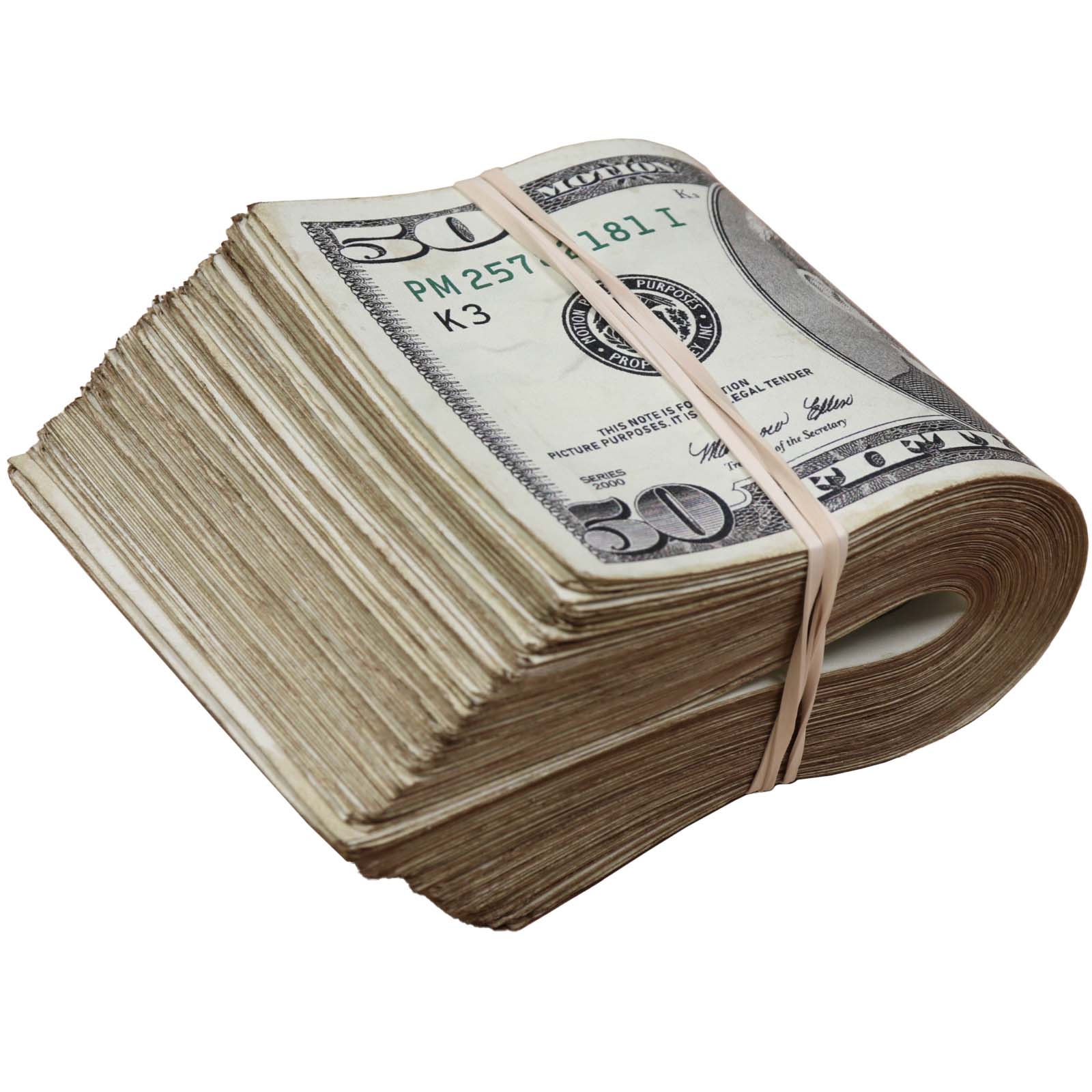 Money Prop - 2000 Series $50 ✔️RealAged™ Full Print $5,000 Band