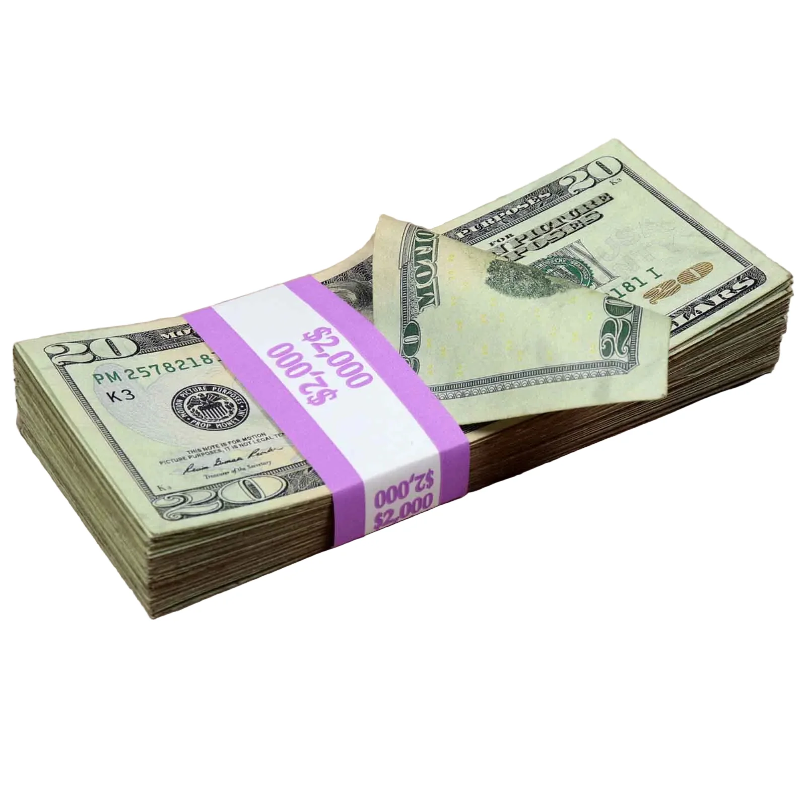 Money Prop - New Series $20 ✔️RealAged™ $2,000 Full Print Stack