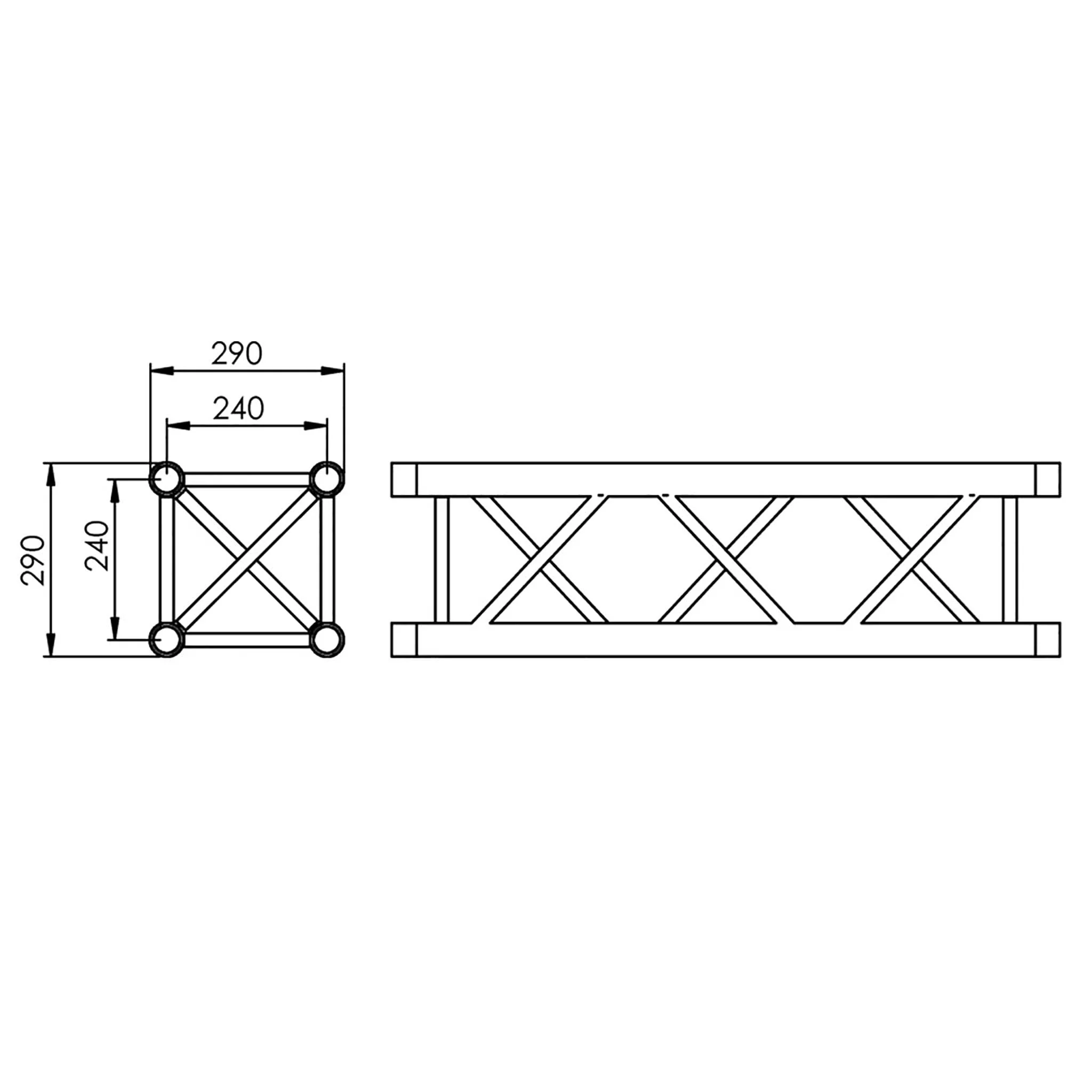GAMMA GT-290mm Square Truss (Silver) - 3Meters (9.8ft) - Image 4
