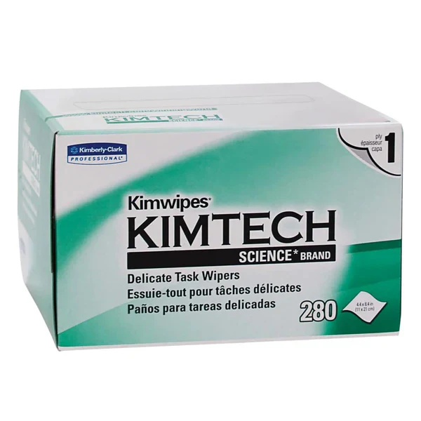 Kimtech Science 34155 Kimwipes Delicate Task Wipes White 8.4" x 4.4" 1-Ply (280 Sheet Box)