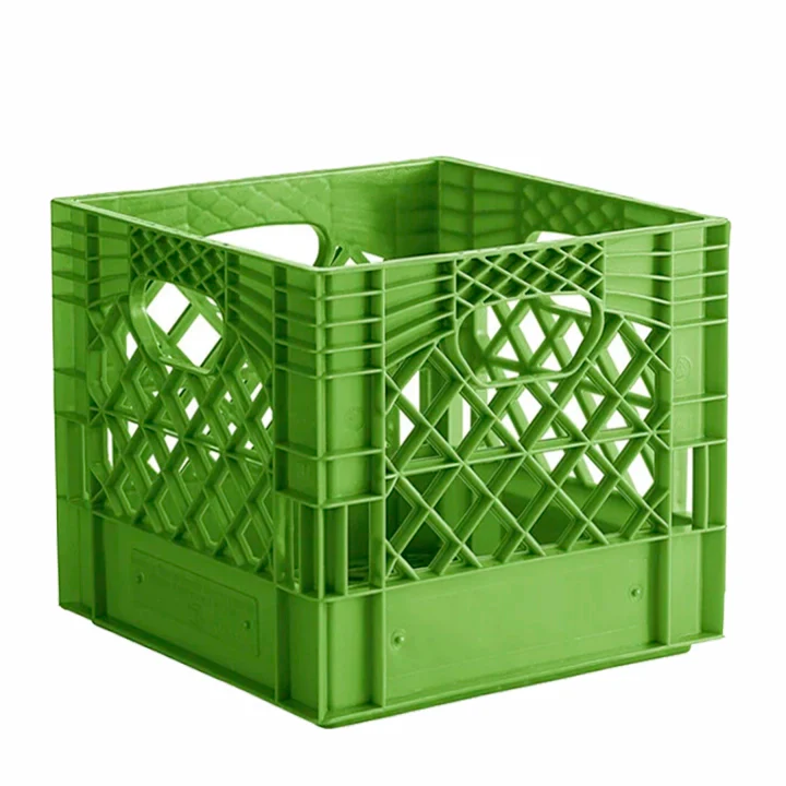 Plastic Grip Storage Square 16 Quart Milk Crate (Black, Blue, Brown, Grey, Green, Lime, Orange, Pink, Red, White, Yellow, Ultra Violet) - Image 13