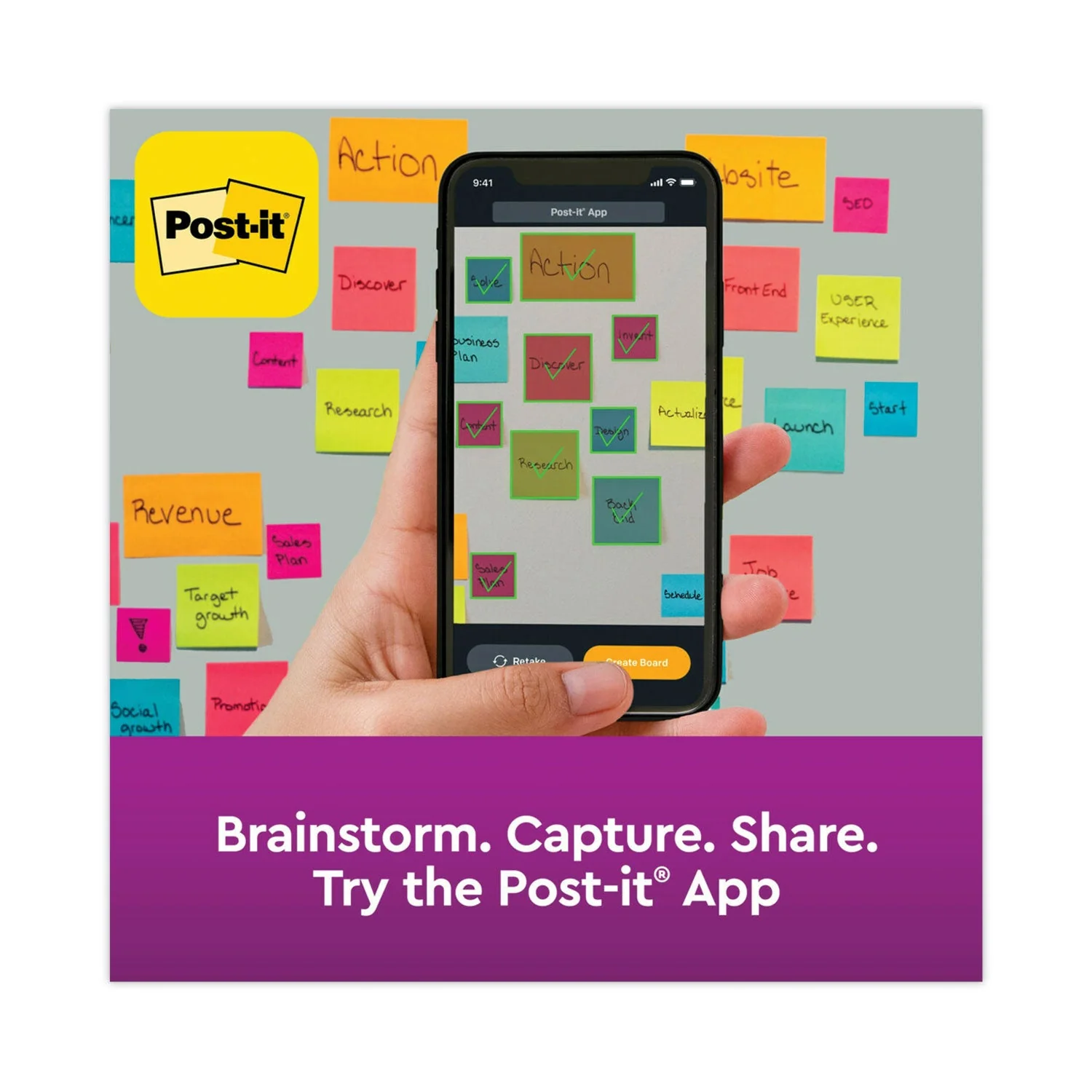 3M Post-it Pads in Supernova Neon Collection Colors, 3" x 3", 90 Sheets/Pad, 12 Pads/Pack - Image 6